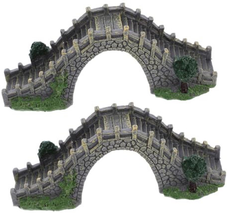 Sosoport 2stücke Miniatur Bogenbrücke Für Garten Und Aquarien Dekorative Kunstbrücke Für Miniaturlandschaften Und Bonsai Für Mikro-gärten Und Fotoszenen