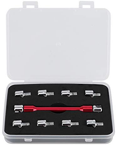Pissente Motorrad-Speichenschlüssel-Set, 10 Größen, Verstellbar, Aluminium und Eisen, Motorrad-Speichenschlüssel mit Verpackungskoffer, CNC-Schraubenschlüssel-Set, 5,0 Bis 6,8 Länge, 9,4