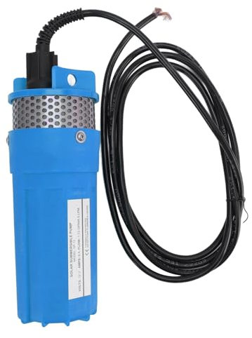 FLEXMAN Deep Well Water Pump, 12V DC 1.7GPM Deep Well Submersible Pump Solar Energy Water Suction Pump for Livestock Drinking Water, Irrigation, Pond Water Exchange, Deep Well (Blue)