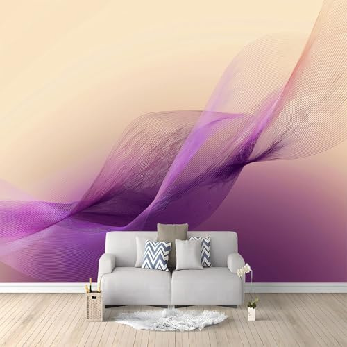 Fototapete Strichzeichnungen Lila 200x140 cm 3D Vliestapete Wandbild, Mustertapete Moderne Wandtapete, Wohnzimmer Schlafzimmer Kinderzimmer Büro Flur Wanddeko
