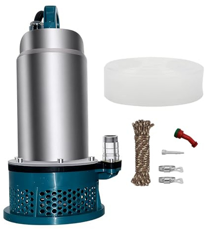 Pompe submersible compatible avec Makita batterie 18V, pompe à eau sans fil avec câble de connexion de 5 m, hauteur de refoulement de 16 m, moteur sans balais (batteries et chargeur non inclus)