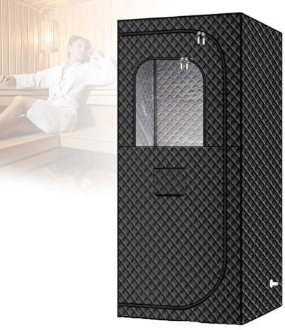 Avslappnande ångbastu, Bärbar ångbastu För Hemmet 1200w, 2l ånggenerator, Helkropps Bastutält, Stol Inkluderad, Snabbvärmande Bastu, Bastu Med Timer(80cm(31.4in))