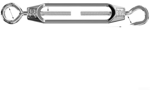 Tenditore OC dell'acciaio inossidabile 304 per la tensione sicura e coerente del cavo e del cavo metallico nelle installazioni all'aperto (M4-304OC)