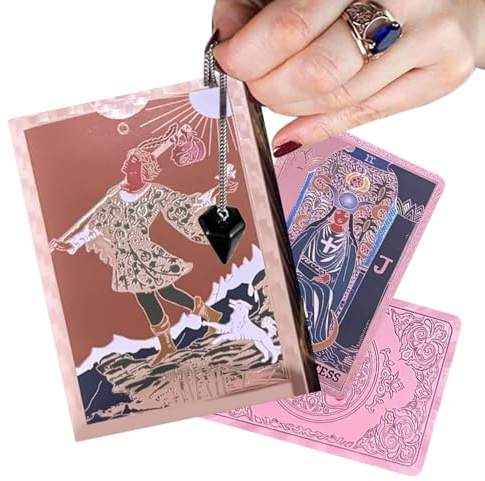 Juego de Cartas de Tarot, Juego clásico Coleccionable Impermeable | Tarjetas de Tarot con diseño Celestial, para Principiantes, Mujeres, Amigos, niños, Estudiantes, reuniones en casa, Picnic