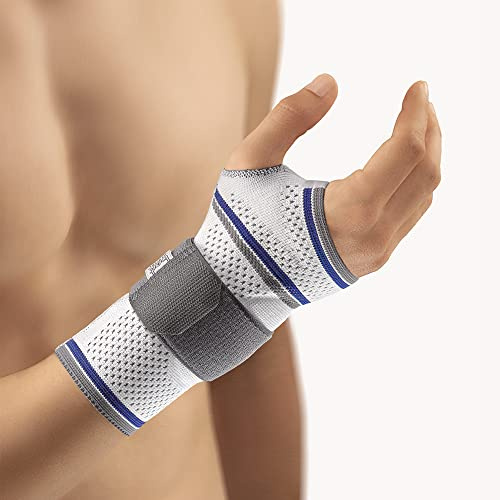 Bort 112920 x-smal links silber ManuBasic Handgelenkbandage, rechts oder links tragbar in verschiedenen Farben, links x-small, silber
