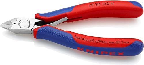 KNIPEX Elektronik-Seitenschneider mit eingesetzter Hartmetallschneide mit Mehrkomponenten-Hüllen 120 mm, 77 32 120 H