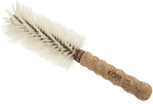 Ibiza Hair Boar Bristle Round Brush (B7-70mm) | Blonde Bristles & Cork Handle | Ideal for Color Treated Tresses | Big Waves or Tight Curls | Adds Shine & Texture for Long Styles & Large Sections