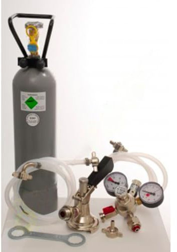 ich-zapfe Kit d'accessoires 2 avec Tete de soutirage Creuse, 7mm ! Tuyau de bière et 2,0 kg de CO2 pour tireuse à bière à 1ligne