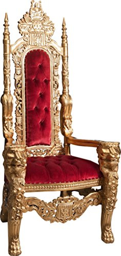 Biscottini Poltrona Trono stile barocco 180x88x70 cm - Poltrona salotto con schienale alto - Poltrone da Sposa Reale - Poltrone Trono Fatta a Mano - Troni per locali - Sedia Trono