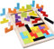 B&Julian ® Holzpuzzle Tangram Kinder Tetris Holz Puzzle Steckspiel Legespiel Brettspiel geometrisch Formen in Box Knobelspiele (1er Pack)