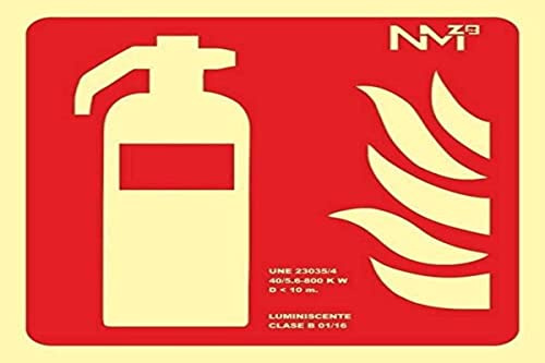 Normaluz RD00A101 - Señal Luminiscente Extintor CTE Clase B PVC 0,7mm 21x21cm con CTE y Apto para Legislación 2018