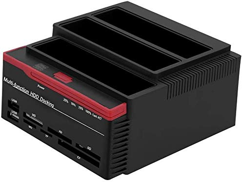 12V3A USB3.0 vers SATA Boîtier Externe pour Disque Dur SATA/IDE 2.5/3.5in, SuperSpeed+ (5Gbps) Interface: USB3.0, OTC Support M2 / MS/TF/SD/MMC/MS/CF/XD avec Câble USB3.0(EU)