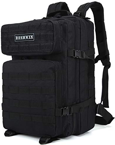 Doshwin 40L Sac à Dos Militaire Tactique Armee Molle de Randonnée Voyage Trekking (Noir)