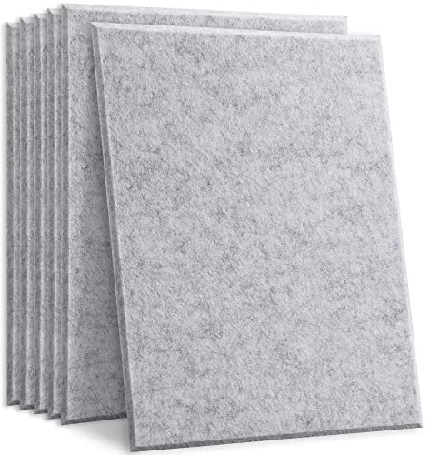 HyFanStr Sound Proofing Panels for Studio, Acoustic Panels Sound Treatment, Self Adhesive Sound Absorbing Panels Foam Tiles for KTV Bedroom Recording Offices Wall Light Grey 6 Packs