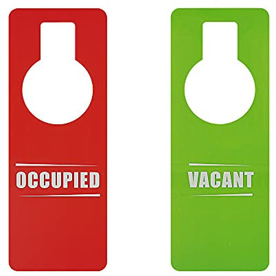 Muka 2Pcs Vacant Occupied Sign Plastic Double Sided Door Knob Hanger Sign for Hotel Office Conference Room