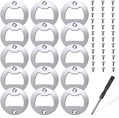 15 Sets Flaschenöffner-Einsätze, Hardware, MaehSab Metall-Einsatzteile-Set für Flaschenöffner-Harzgussformen, Bieröffner-DIY-Zubehör aus Harz für Holzarbeiter