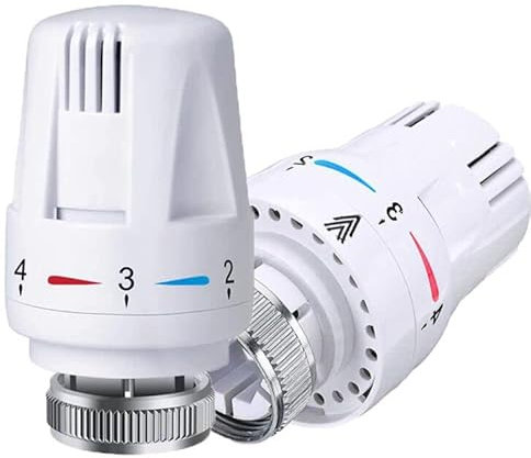 Thermostatic Radiator Valve, 2Pcs Radiator Valve Replacement Head M30 x 1.5 TRV Thermostat Head Radiator for Home Office