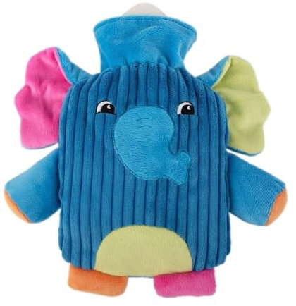 Wärmflasche mit Bezug Elefant 0,8 l Kinder Bettflasche Kuscheltier Kuschelige