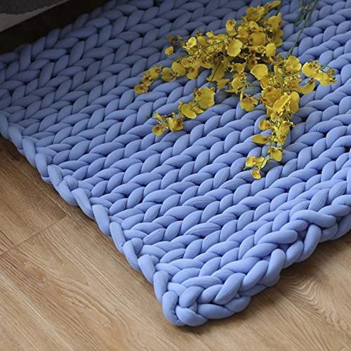 RGRE Grob Gestrickte Kuscheldecke 200x200cm, Grobstrick Wolldecke Strickdecke, Handgefertigtes Chunky Gestrickte Wolldecke, Grobstrick Überwurf Decke Für Bett, Sofa, Sessel