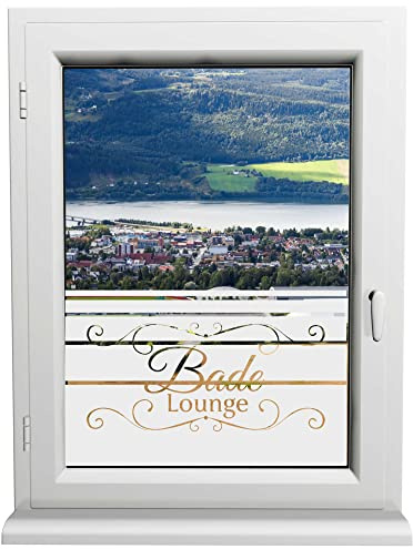 INDIGOS UG - Glasdekorfolie - Bade Lounge - Sonnenschutz H50Line - Sichtschutzfolie - Fensterfolie - für die Küche, Bad ans Fenster, Sichtschutz - selbstklebend - matt