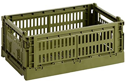 HAY Colour Crate S Transport Box Recycled Polypropylene Olive