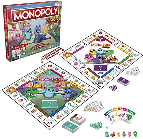 Monopoly Junior, das Klassische Brettspiel für Kinder ab 4 Jahren, 2-seitiger Spielplan - leicht verständlich und dennoch spannend, für die Familie