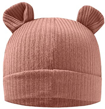 Balakaka Unisex Baby Mütze Baby Hut Neugeborene Mütze Baumwolle Herbst Winterhut niedliche Bären Mütze mit Ohrbaumwäsche war warmes Kabelstrickkappe für Kleinkinder 0-3 Jahre