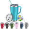 KETIEE Thermobecher mit Strohhalm 850ml- Kaffeebecher to go mit 2 Deckeln 30oz Edelstahl Isolierbecher mit Griff Autobecher Trinkbecher Tumbler Kaffeetasse für Heißer und Kalter Getränke,T-Blau