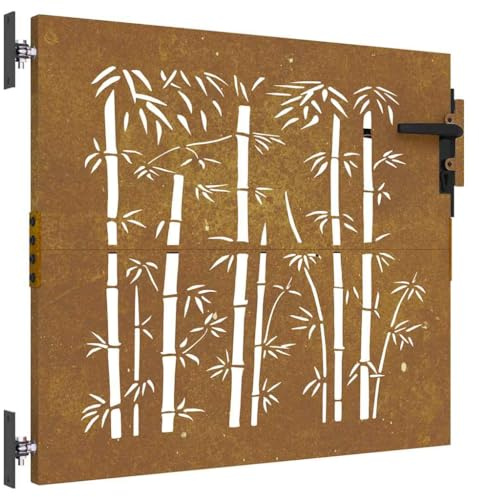 vidaXL Gartentor 85x75 cm Cortenstahl Bambus-Design