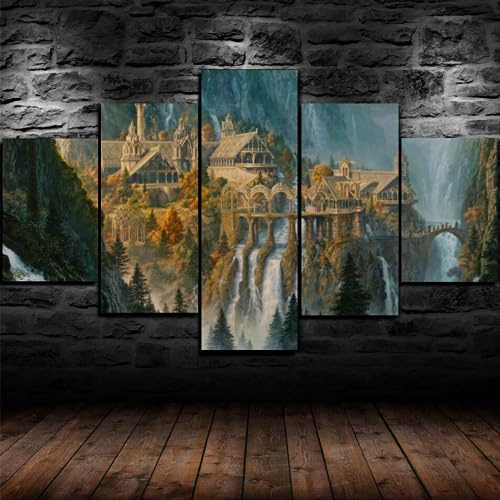 SIMORRA GUANGFAN Kunstdruck Auf Leinwand - Herr Der Ringe Gandalf Poster 001 Leinwanddrucke Show Wandkunst Für Zuhause Büro Weihnachten Geburtstag Geschenk HD Poster Xxl Painting
