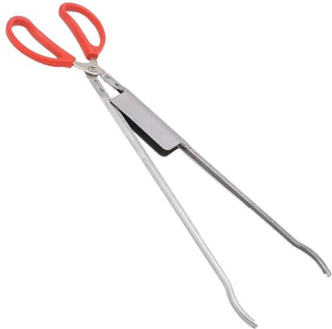 BESTonZON Stainless Steel Anti-Slip Crab Clamp and Loach Tong Multi-Function Bent EEL Tong Seafood Fishing Tool for Outdoor Beach Catching