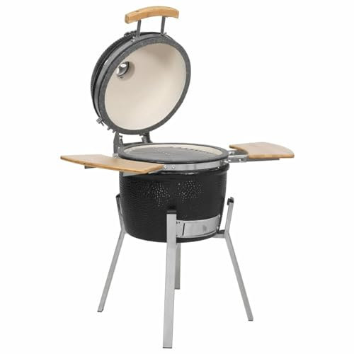 JUNZAI Kamado Barbecue Grill Räucherofen, Kohlegrill, BBQ Grill, Griller, Smoker Grill, Grillwagen, Holzgrill, Grills & Smoker, Barbecue, Keramik 76 cm