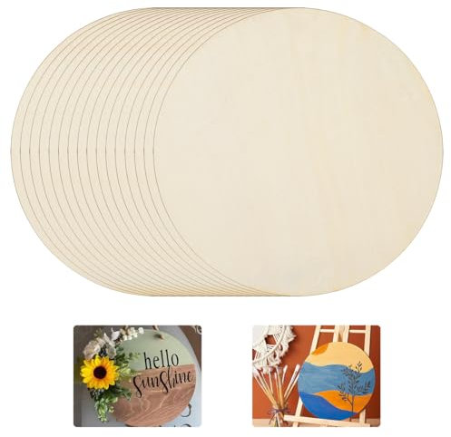 16 Stück Holzscheiben, Durchmesser 15cm Holzplatte Rund, Hergestellt Aus Naturholz, Runde Holzscheiben, Kann Als Dekoration, Untersetzer, Kunsthandwerk, Hängende Dekoration Verwendet Werden.