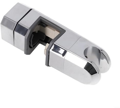 Supporto universale per soffione doccia, 15 mm-30 mm, rotazione a per 360 gradi, staffa regolabile cromata per asta doccia rimovibile, barra scorrevole per doccia (argento)