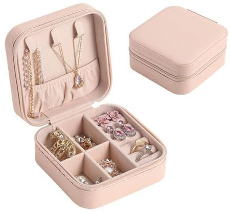 FDCGAS schmuckkästchen damen - 1 pcs Schmuckkästchen Klein Reise für Damen Mädchen,Reiseschmuckaufbewahrung,Schmuckschatulle,Schmuck-Organizer,Schmuckbox,Jewelry Box, Schmuckaufbewahrung,Rosa