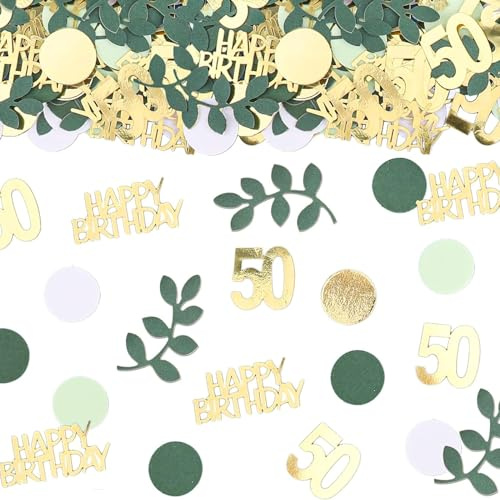 GoldRock Glitzer Konfetti 50 Geburtstag Deko Groß 2,5-5,5cm, Deko 50. Geburtstag Mann, Streudeko 50 Geburtstage Frau, Tischdeko 50 Geburtstage Mann Deko, Goldene Geburtstagsdeko 50 Jahre Frauen Männer