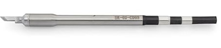 QUICK Kartuschen-Lötspitze gerade verlängert messerförmig R0.1 angeschrägt 45° 2mm Höhe x 1,5mm | 2,04mm Lot-benetzt beidseitig für TS8, TS8+ Lötstation mit Kalibrier-Chip 150 Watt, 100°-500°C, TSS08-