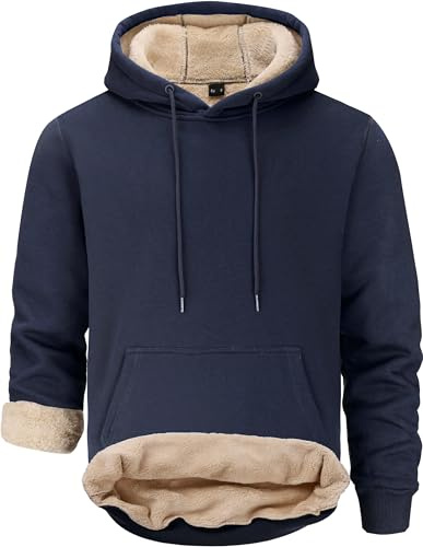 Tansozer Herren Warme Kapuzenpullover Fleece Sweatshirts Hoodies Gefütterte Winterpullover Fleecepullover