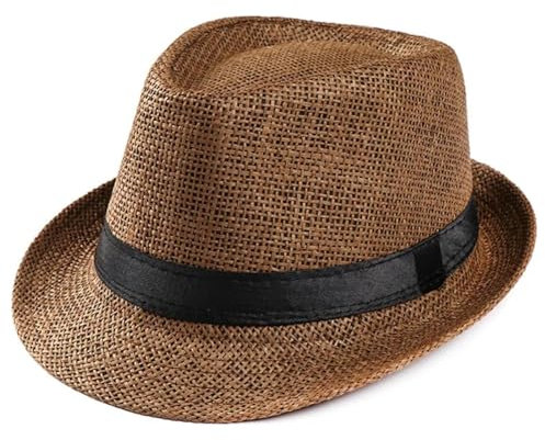 FULUJIDI Fedora Trilby Filzhut Hut Unisex Frauen Männer Mode Lässig Trend Ige Strand Sonne Stroh Panama Jazz Hut Cowboy Hut Ht6775Ce