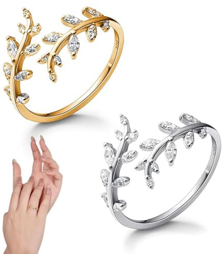 LAKJUOZ 1 paire de bagues d'amitié réglables en argent sterling 925 pour femmes et filles - Anneaux ouverts - Anneaux empilables - Anneaux d'orteils