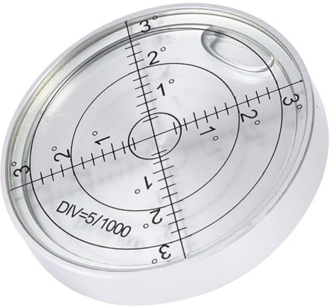 UKCOCO Nivel De Burbuja Circular Pequeño 60x10 Mm Cubierta Plateada y Líquido Blanco Certificación Durable Para Topografía Ingeniería y Cartografía Uso Exterior
