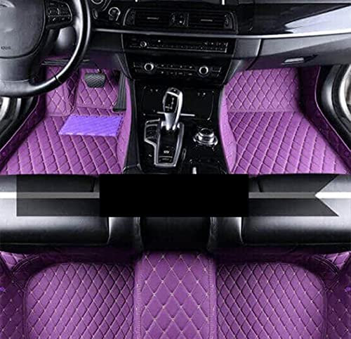 DZSFDGDDFGD Autoteppich Fußmatten Für Q7 4M MK2 2016~2022 7-Sitzer-Automatten Komplettset Auto-Fußmatte Luxus-Lederteppich Anti-Schmutz-Pad(LHD Purple)
