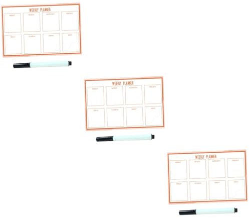 jojofuny 3st Whiteboard-aufkleber Dekoratives Wochenkalender-whiteboard Dekoratives Wochenplaner-whiteboard Wochenkalender Abziehen Und Aufkleben Selbstklebender Wochenkalender Pvc