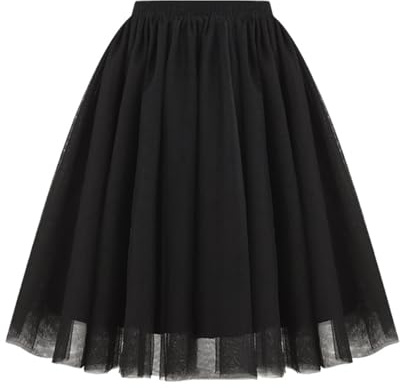 Tüll Rock Damen Leicht Blickdicht Tüllrock Mit Elastische Hohe Taille Tutu Tütü Karneval Fasching Große Größen Petticoat Unterrock A-Linie