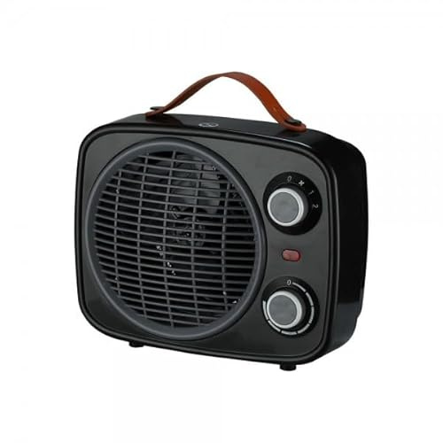 Calefactor eléctrico 2000W | Calefactor diseño vintage TV | calefactor de bajo consumo | Termoventilador retro en verde y negro