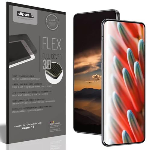 dipos FLEX Blickschutzfolie für Xiaomi 15 | Privacy Displayschutz matt, 2-Wege Sichtschutz, Full Cover, selbstheilend, blasenfrei, Fingerprint-kompatibel, selbstklebend