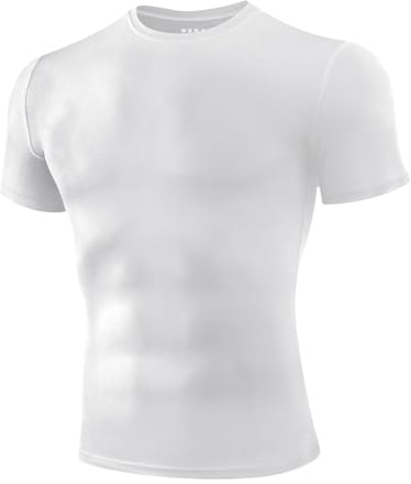 Niksa 1/2/3-pack Funktionellt herrtröja, kompressionströja män med kortärm, rund halsringning, andningsbart löpt-shirt, M