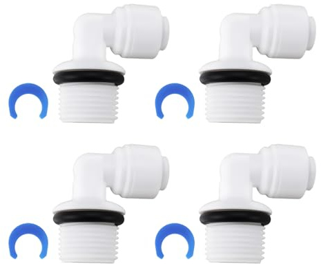 LT Easiyl 4x 90° Quick Connect Winkelstück 1/4 - 3/8 AG mit O-Ring für 6,5 Mm Schlauch Umkehrosmose Wasserfilter