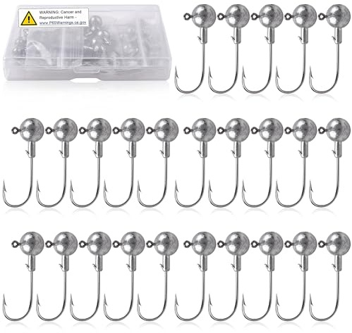 Jigköpfe Angelhaken für Gummifische Angeln Jighaken mit Round Kopf Bleikopf Angelzubehör Raubfisch 1g 2g 3g 5g 7g 10g 14g 21g 28g