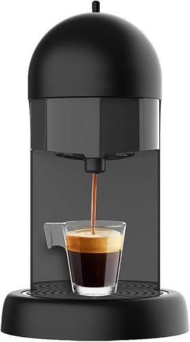 Wzyfv Macchina da Caffè Espresso, 19 bar di pressione, adatto per caffè macinato e cialde ESE, serbatoio acqua 600 ml, filtro lavabile in lavastoviglie, nero [Classe di efficienza energetica A+]